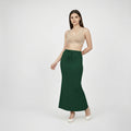 Premium Women’s Saree Petticoat Mermaid Fit Shapewear with Drawstring (Green)