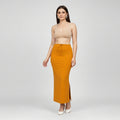 Premium Women’s Saree Petticoat Mermaid Fit Shapewear with Drawstring (Mustard)