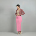 Premium Women’s Saree Petticoat Mermaid Fit Shapewear with Drawstring (Pink)