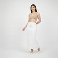 Premium Women’s Saree Petticoat Mermaid Fit Shapewear  with Drawstring (White)
